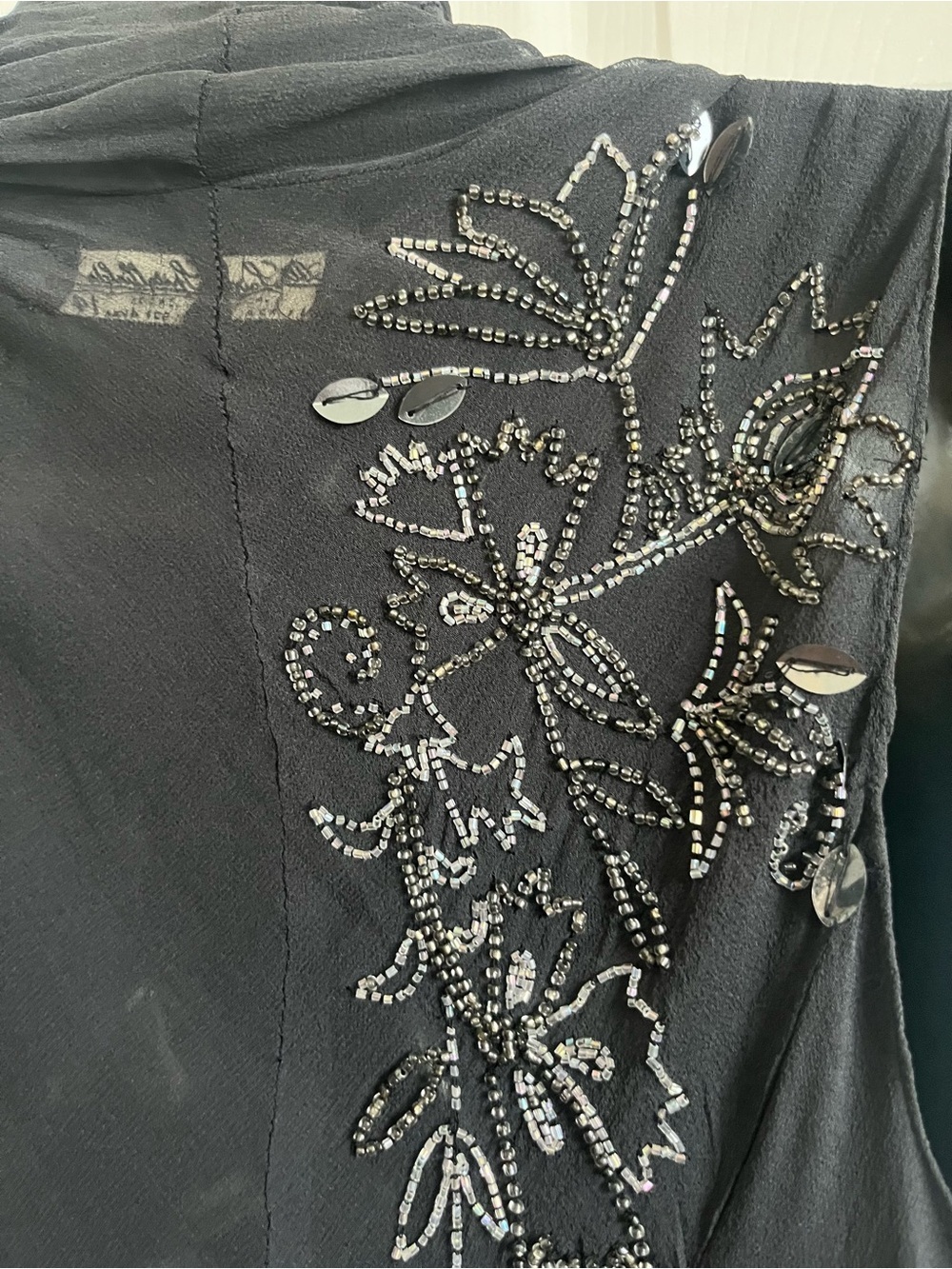 All Saints Spitalfields Silk Vintage 14 Large Cover Up Top Wrap Vest Embroidered - Picture 6 of 12